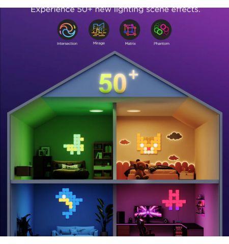 Square Lights  GOVEE Smart Mini Panel Lights 10 Pack, Wi-Fi + BT, Multicolor, Diffused RGBIC Light Effects, No Hub Required, DIY Lighting Effects, Flexible Installation, 40 Preset Lighting Effects, Customizable Design Layout, App, Control Box, Voice Contr Square Lights  GOVEE Smart Mini Panel Lights 10 Pack, Wi-Fi + BT, Multicolor, Diffused RGBIC Light Effects, No Hub Required, DIY Lighting Effects, Flexible Installation, 40 Preset Lighting Effects, Customizable Design Layout, App, Control Box, Voice Contr