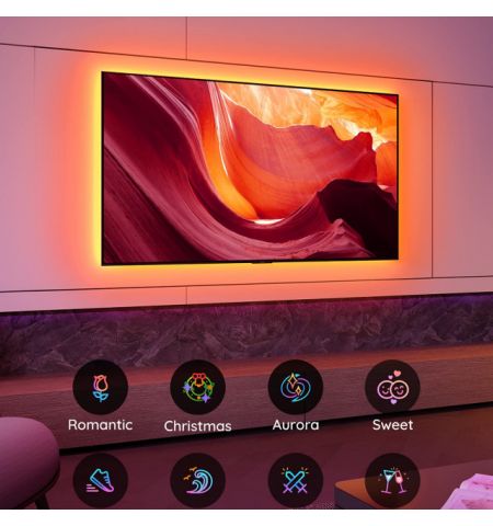 TV Light Strip  GOVEE RGB TV Backlight (40”-60”), Wi-Fi + BT, Multicolor, App, Music Mode, No Hub Required TV Light Strip  GOVEE RGB TV Backlight (40”-60”), Wi-Fi + BT, Multicolor, App, Music Mode, No Hub Required