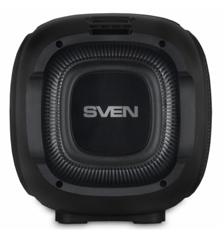 SVEN PS-860, 100W (2x50) Dynamic switchable RGB backlight, TWS, Bluetooth, FM, USB, microSD,  Li-Ion battery: 7.4 V, 5400 mA·h (39.96 W·h), Two microphone inputs for karaoke, Remote control, NFC, Carrying handle, 5.7kg, Black SVEN PS-860, 100W (2x50) Dynamic switchable RGB backlight, TWS, Bluetooth, FM, USB, microSD,  Li-Ion battery: 7.4 V, 5400 mA·h (39.96 W·h), Two microphone inputs for karaoke, Remote control, NFC, Carrying handle, 5.7kg, Black