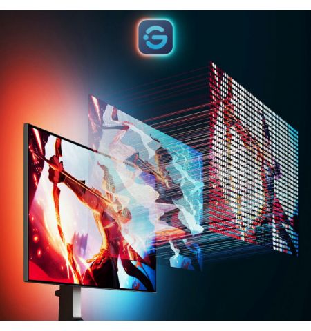 Monitor Light Strip  GOVEE RGB Gaming Light Strip G1 (27”-34”), Wi-Fi + BT, Multicolor, App, Music Mode, No Hub Required, Color synchronization via GOVEE Desktop app, Razer chroma sync. Monitor Light Strip  GOVEE RGB Gaming Light Strip G1 (27”-34”), Wi-Fi + BT, Multicolor, App, Music Mode, No Hub Required, Color synchronization via GOVEE Desktop app, Razer chroma sync.