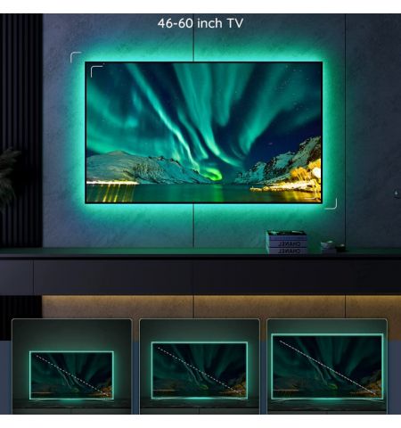 TV Light Strip  GOVEE RGB TV Backlight (40”-60”), Wi-Fi + BT, Multicolor, App, Music Mode, No Hub Required TV Light Strip  GOVEE RGB TV Backlight (40”-60”), Wi-Fi + BT, Multicolor, App, Music Mode, No Hub Required