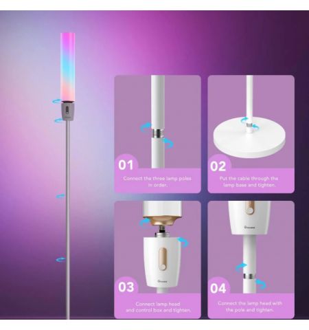 Floor Lamp  GOVEE RGBICW Cylinder Floor Lamp, Wi-Fi + BT, Multicolor + Extra White LEDs, Multidirectional Lighting, 360° lighting, 2200k-6500k, 1500 lumens, No Hub Required, 64 Preset Scene Modes, Schedule & Timer Functions, App, Control Box, Voice Contro Floor Lamp  GOVEE RGBICW Cylinder Floor Lamp, Wi-Fi + BT, Multicolor + Extra White LEDs, Multidirectional Lighting, 360° lighting, 2200k-6500k, 1500 lumens, No Hub Required, 64 Preset Scene Modes, Schedule & Timer Functions, App, Control Box, Voice Contro