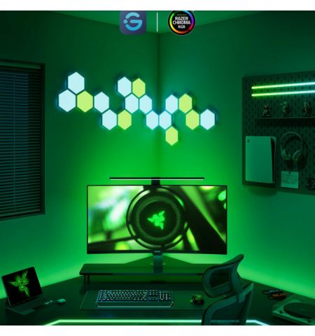 Monitor Light Strip  GOVEE RGB Gaming Light Strip G1 (27”-34”), Wi-Fi + BT, Multicolor, App, Music Mode, No Hub Required, Color synchronization via GOVEE Desktop app, Razer chroma sync. Monitor Light Strip  GOVEE RGB Gaming Light Strip G1 (27”-34”), Wi-Fi + BT, Multicolor, App, Music Mode, No Hub Required, Color synchronization via GOVEE Desktop app, Razer chroma sync.