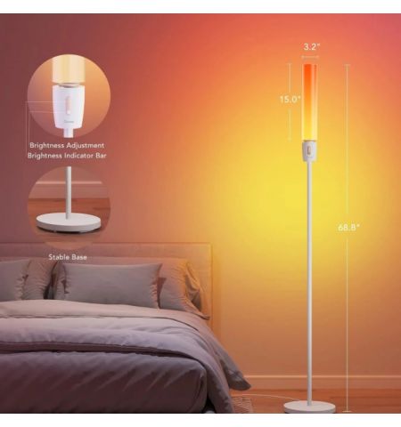 Floor Lamp  GOVEE RGBICW Cylinder Floor Lamp, Wi-Fi + BT, Multicolor + Extra White LEDs, Multidirectional Lighting, 360° lighting, 2200k-6500k, 1500 lumens, No Hub Required, 64 Preset Scene Modes, Schedule & Timer Functions, App, Control Box, Voice Contro Floor Lamp  GOVEE RGBICW Cylinder Floor Lamp, Wi-Fi + BT, Multicolor + Extra White LEDs, Multidirectional Lighting, 360° lighting, 2200k-6500k, 1500 lumens, No Hub Required, 64 Preset Scene Modes, Schedule & Timer Functions, App, Control Box, Voice Contro