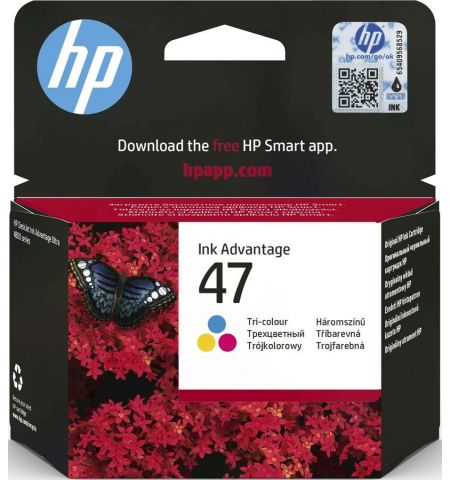 HP47 (6ZD61AE) Original Ink Cartridge Color for HP DeskJet Ink Advantage 4800, 700 pages.