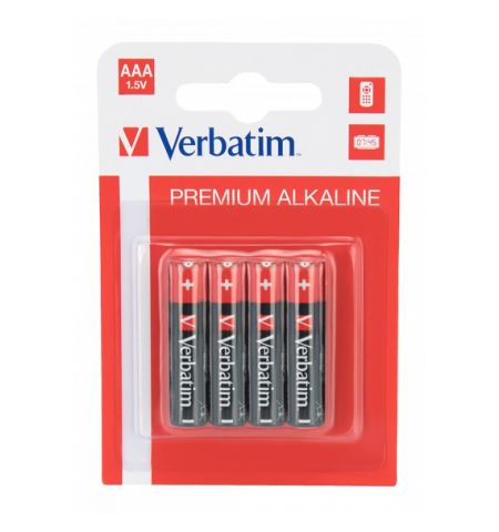 Батарейка Verbatim Alcaline AAA, 4шт, блистерная упаковка