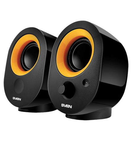 Компьютерные колонки 2.0 SVEN "316", Черный/Оранжевый