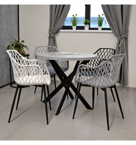 Scaun SL-7019 White+Black Legs