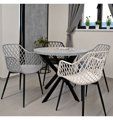 Scaun SL-7019 White+Black Legs