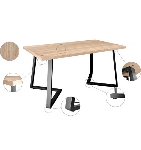 Masă FRIDA Sonoma+Black Legs 150×80