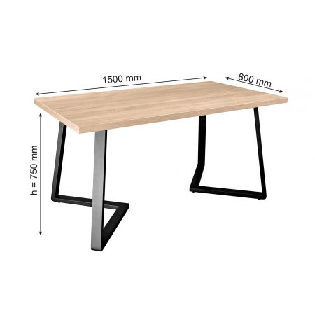 Masă FRIDA Sonoma+Black Legs 150×80