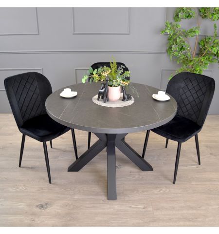 Masă KLEO Marmură Neagră Ø120