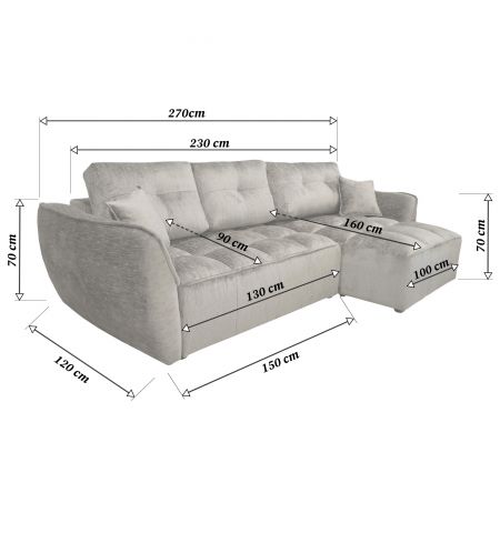 Canapea Extensibilă Kaizer Grey