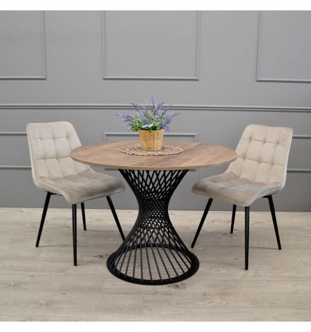 Masă FELICIA Colonial+Black Leg ∅100