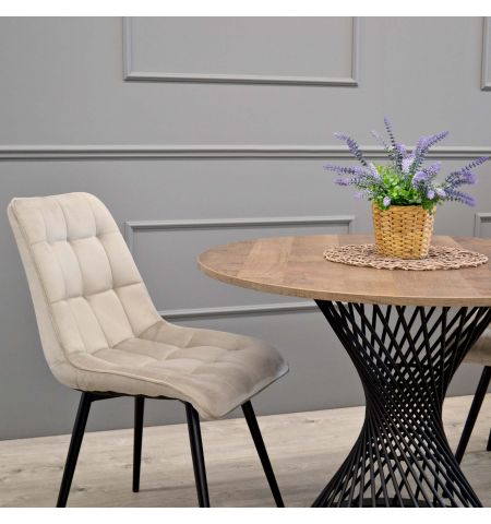 Masă FELICIA Colonial+Black Leg ∅100