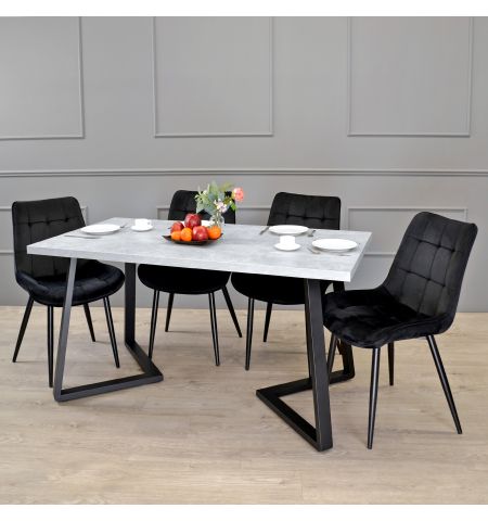 Masă FRIDA Beton+Black Legs 150×80