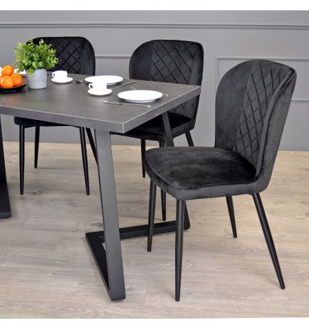 Masă FRIDA Marmură Neagră+Black Legs 150×80