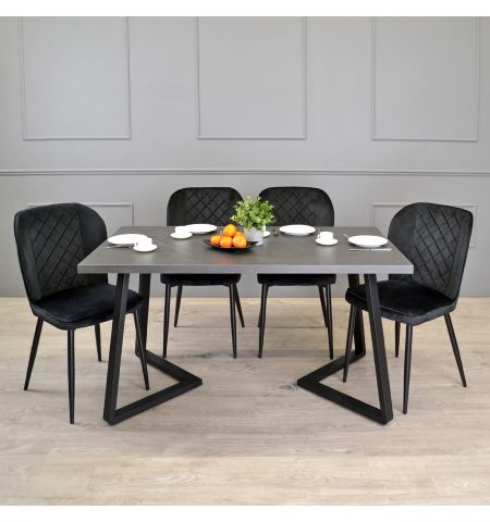 Masă FRIDA Marmură Neagră+Black Legs 150×80