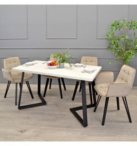 Masă FRIDA Mătase+Black Legs 150×80