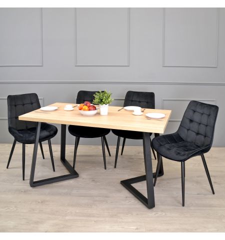 Masă FRIDA Sonoma+Black Legs 150×80