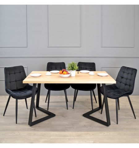 Masă FRIDA Sonoma+Black Legs 150×80