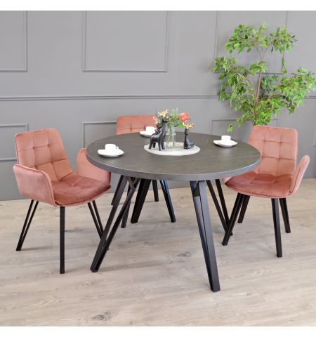 Masă TOKYO Rondo Marmură Neagră Ø130