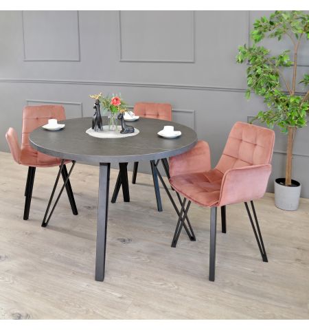 Masă TOKYO Rondo Marmură Neagră Ø130