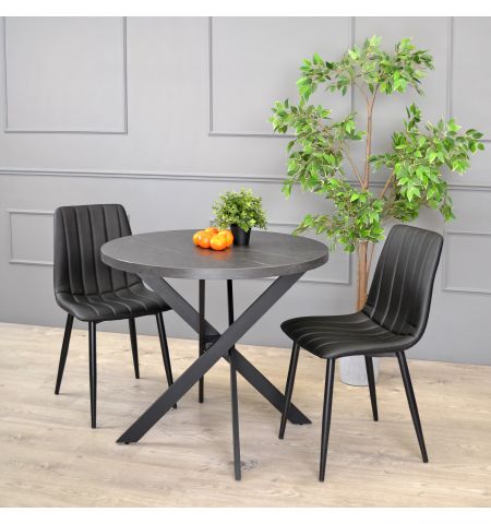 Masă TORINO Rondo Marmură Neagră Ø90