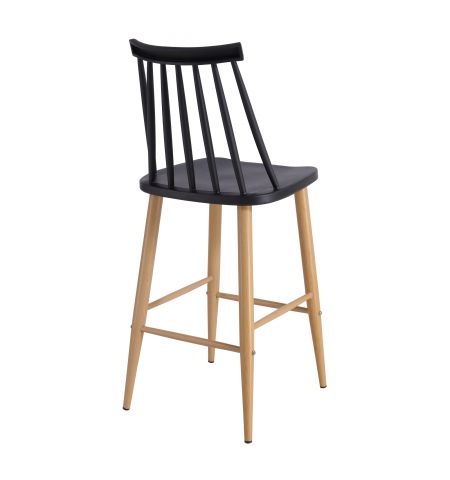 Scaun bar JACK Black+Transprint Legs