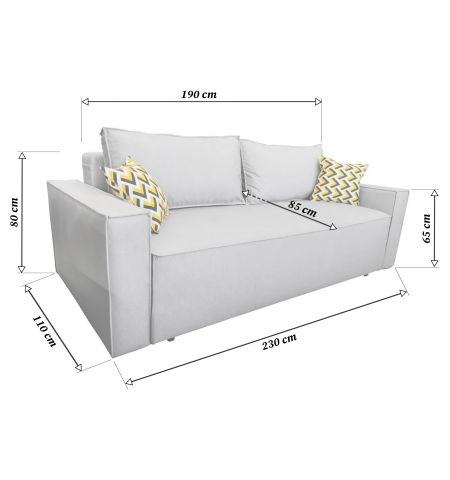 Canapea Extensibilă Kalifornia Grey