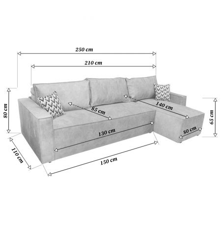 Canapea Extensibilă Kalifornia Dark-Grey