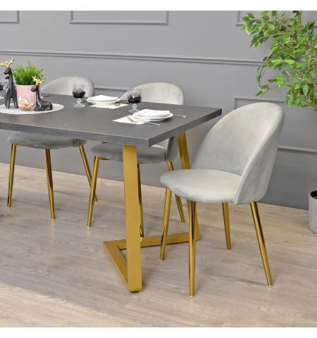 Masă FRIDA Marmură Neagră+Golden Legs 180×90