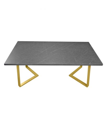 Masă FRIDA Marmură Neagră+Golden Legs 180×90