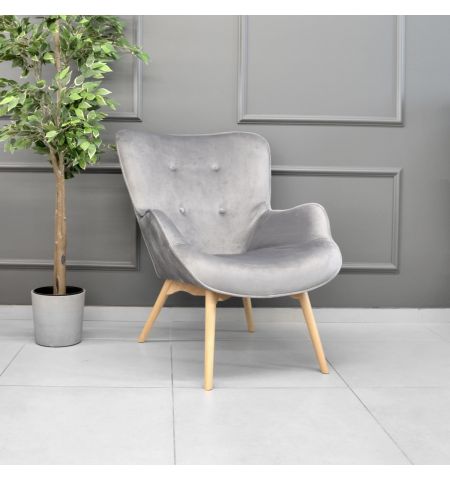 Fotoliu Leonard Catifea Grey