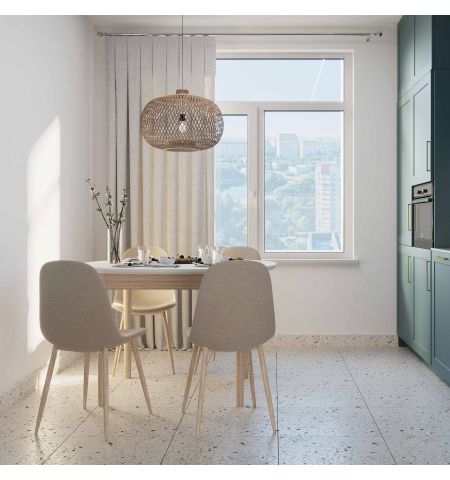 Masă Extensibilă TB-07 Beige+Transprint Legs 120/150x95