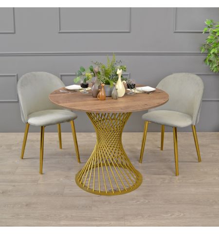 Masă FELICIA Colonial+Golden Leg ∅100