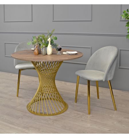 Masă FELICIA Colonial+Golden Leg ∅100