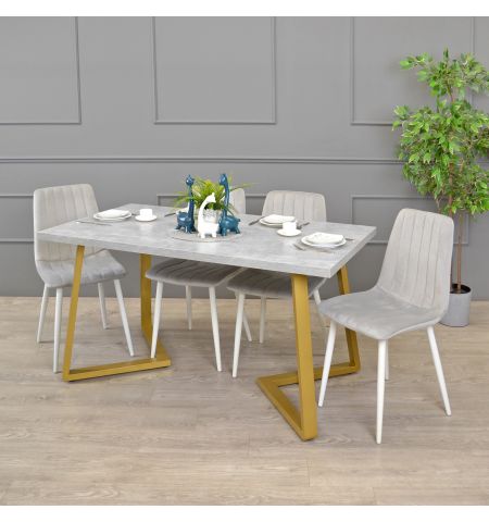 Masă FRIDA Beton+Golden Legs 150×80