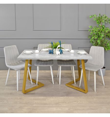 Masă FRIDA Beton+Golden Legs 150×80