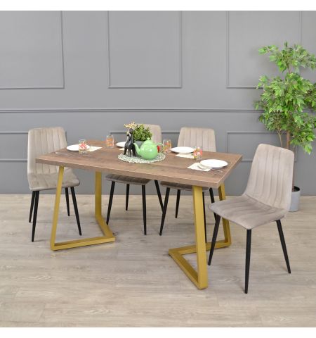 Masă FRIDA Colonial+Golden Legs 150×80