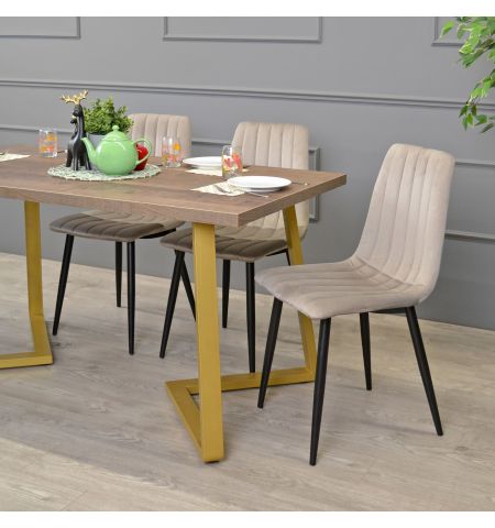 Masă FRIDA Colonial+Golden Legs 150×80