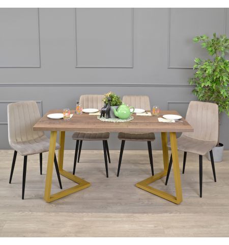 Masă FRIDA Colonial+Golden Legs 150×80