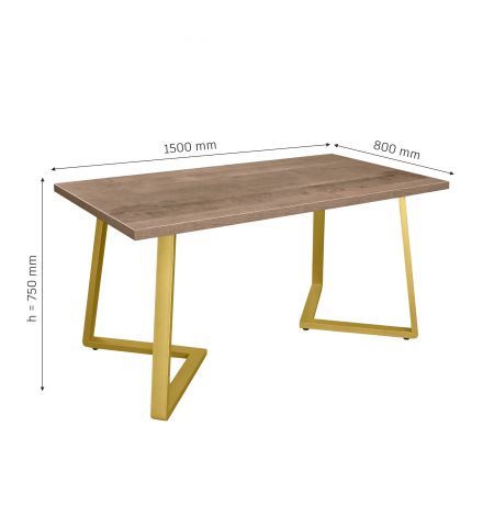 Masă FRIDA Colonial+Golden Legs 150×80
