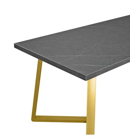 Masă FRIDA Marmură Neagră+Golden Legs 150×80