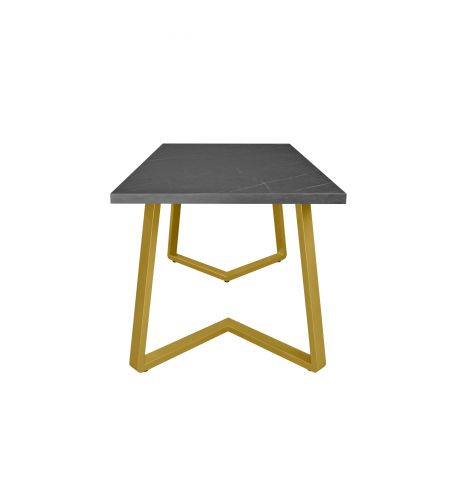 Masă FRIDA Marmură Neagră+Golden Legs 150×80