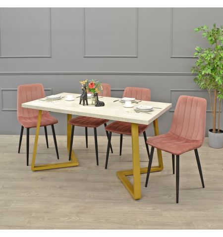 Masă FRIDA Mătase+Golden Legs 150×80