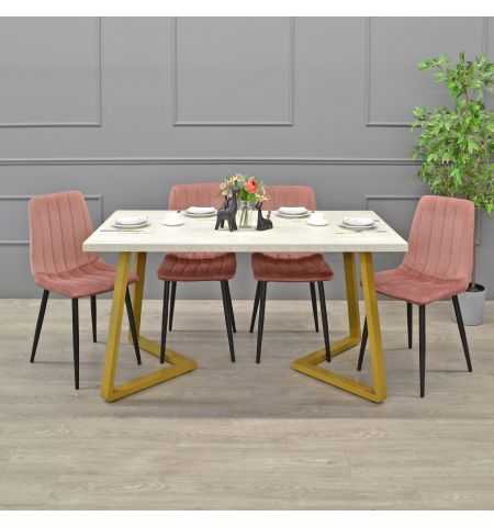 Masă FRIDA Mătase+Golden Legs 150×80