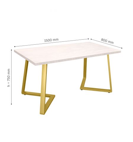 Masă FRIDA Mătase+Golden Legs 150×80