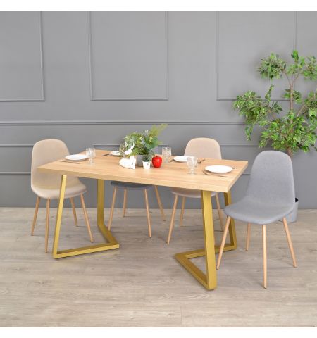 Masă FRIDA Sonoma+Golden Legs 150×80