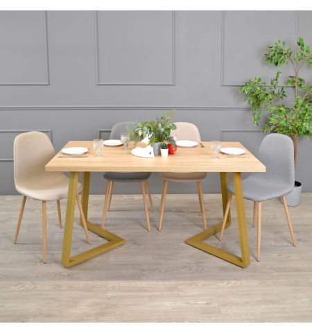 Masă FRIDA Sonoma+Golden Legs 150×80